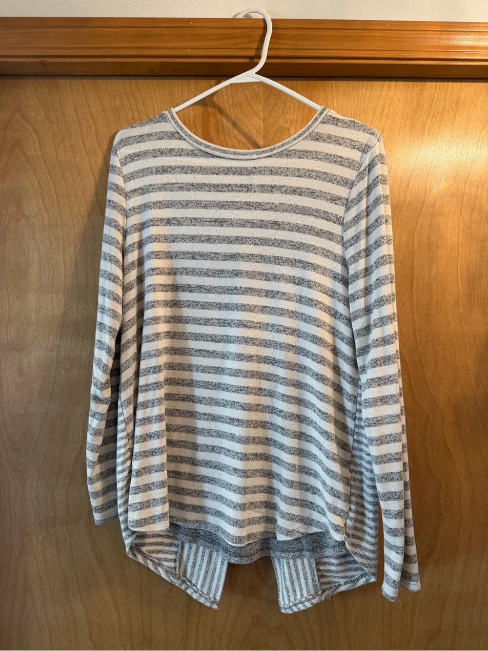 Verve ami Gray & Yellow Striped Long Sleeve Top